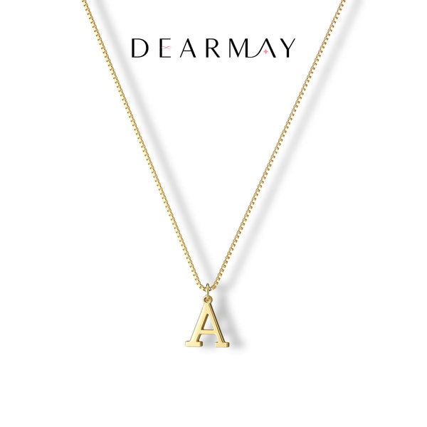 Dearmay Women's 14K Gold Plated Initial Necklace, Fashion Alphabet Pendant with Gold Plated Chain, Waterproof Tiny A-Z Jewelry for Women