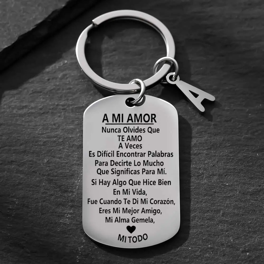 Personalized Stainless Steel Matching Puzzle Piece Keychain Set for Couples