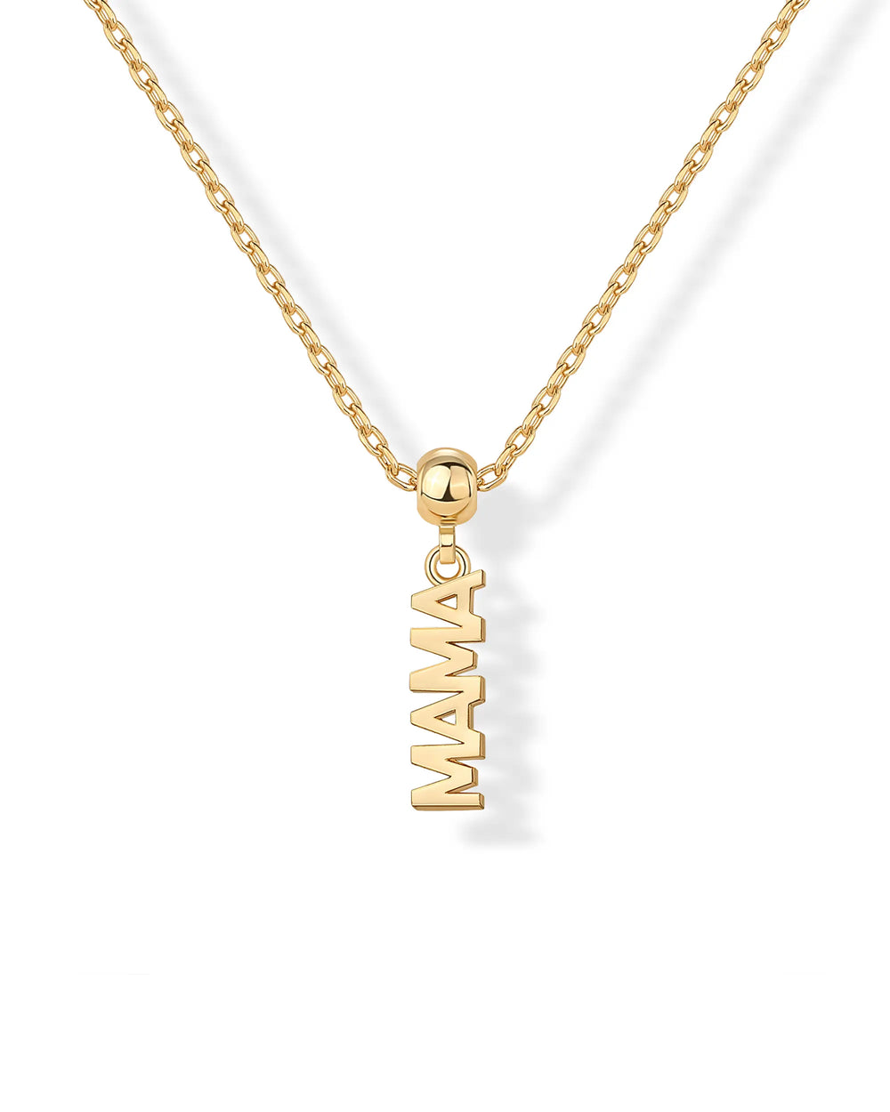 PAVOI 14K Gold Plated Dainty Dog Tag Charm Pendant Mom Necklace for Women