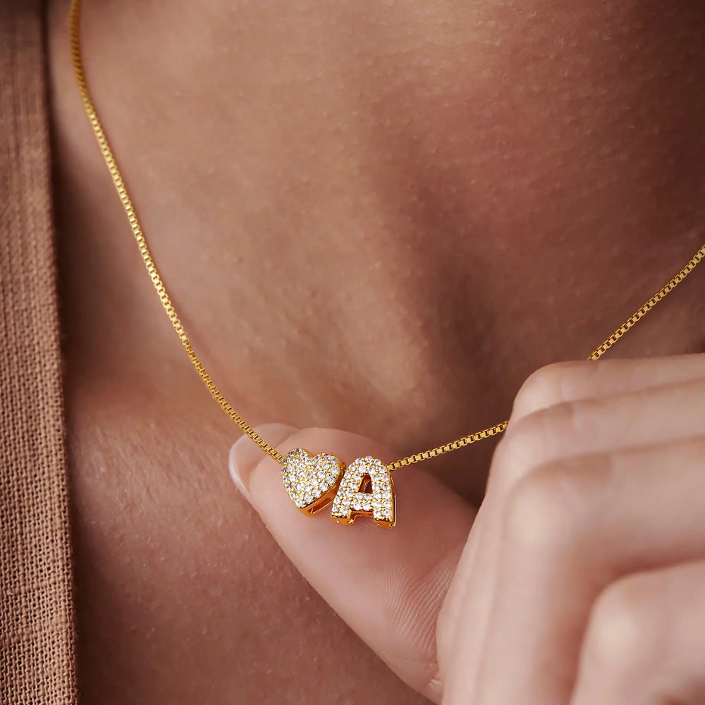 Turandoss Dainty 14K Gold-Plated Initial Necklace