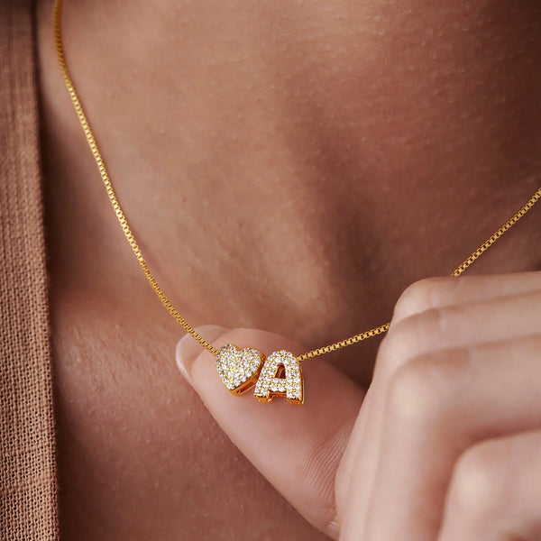 Turandoss Dainty 14K Gold-Plated Initial Necklace