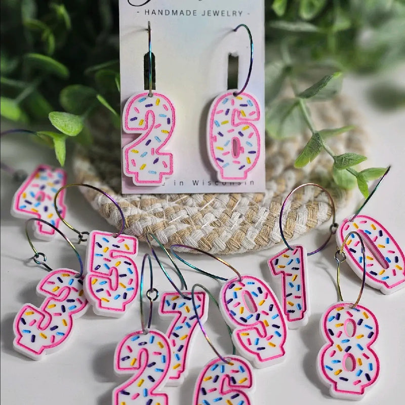 Customizable Birthday Cake Candle Earrings