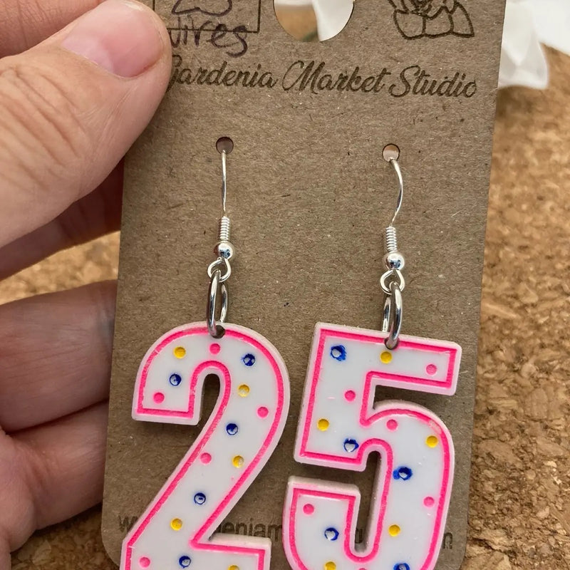 Cake Theme Lightweight Acrylic Dangly Earrings