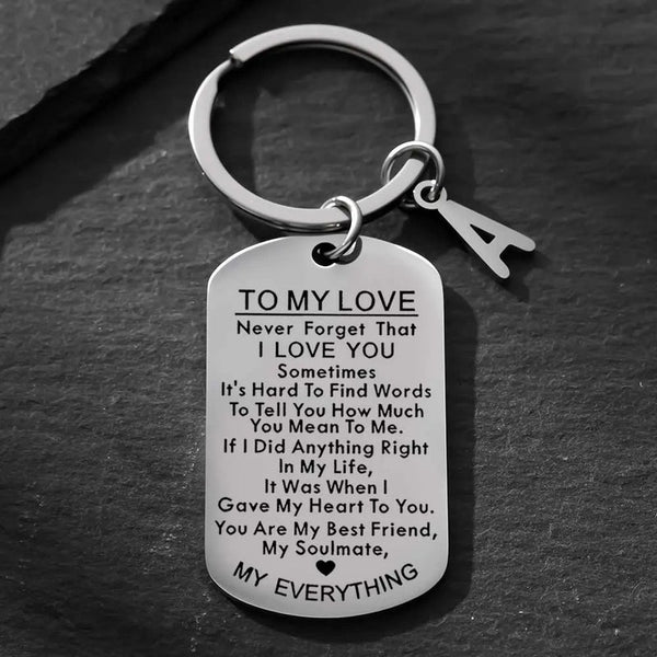 Stainless Steel Engraved Personalized Charm Keychain