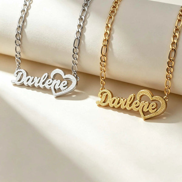 GGIRL18K Gold-Plated Custom Heart-Shaped Name Necklace