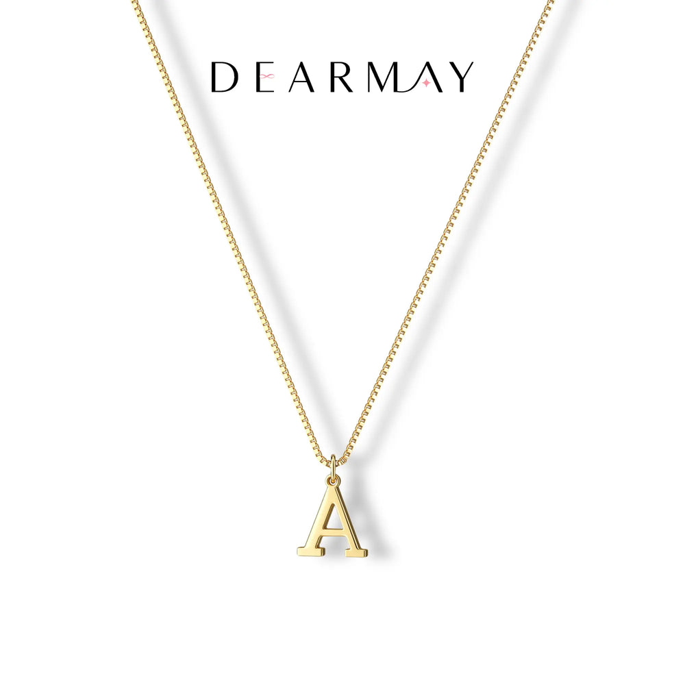 Dearmay Women's 14K Gold Plated Initial Necklace, Fashion Alphabet Pendant with Gold Plated Chain, Waterproof Tiny A-Z Jewelry for Women