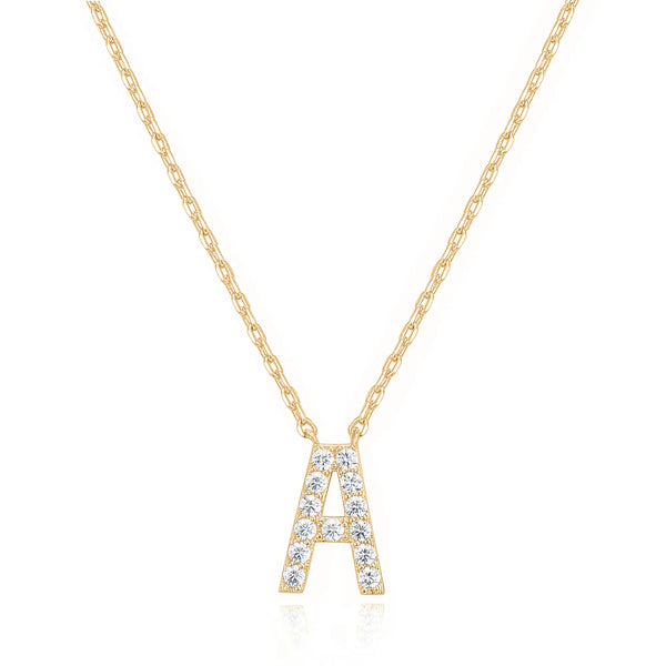PAVOI Cubic Zirconia Initial Necklace