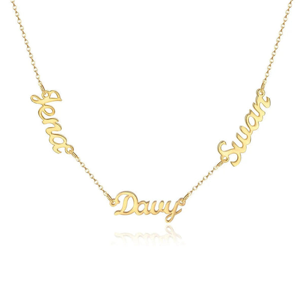 AS520 Multi-Name Custom Cut Stainless Steel Name Necklace