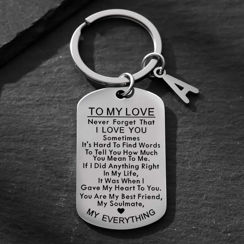 Stainless Steel Engraved Personalized Charm Keychain