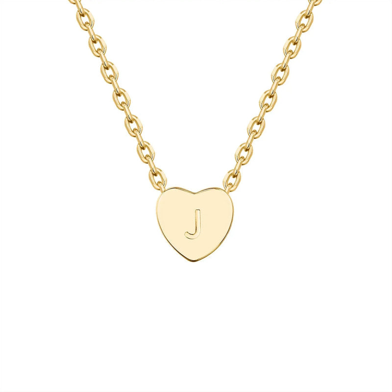 PAVOI 14K Gold Plated Mini Dainty Heart Initial Necklace
