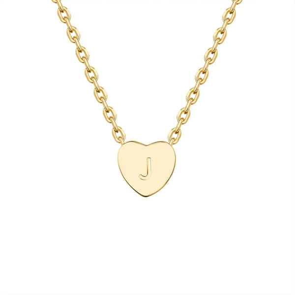 PAVOI 14K Gold Plated Mini Dainty Heart Initial Necklace