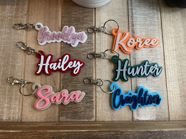 Customizable Name Keychain, Bag Tag, Luggage Tag, Lunchbox Tag, or Zipper Pull
