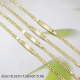 14K Gold Plated Engraved Mariner Chain ID Bar Bracelet, Blank Custom Nameplate Wrist Bracelet, Hypoallergenic Stainless Steel Personalized Jewelry for Women & Men – product image 2