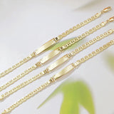 14K Gold Plated Engraved Mariner Chain ID Bar Bracelet, Blank Custom Nameplate Wrist Bracelet, Hypoallergenic Stainless Steel Personalized Jewelry for Women & Men – product image 3