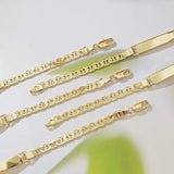 14K Gold Plated Engraved Mariner Chain ID Bar Bracelet, Blank Custom Nameplate Wrist Bracelet, Hypoallergenic Stainless Steel Personalized Jewelry for Women & Men – product image 4
