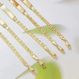 14K Gold Plated Engraved Mariner Chain ID Bar Bracelet, Blank Custom Nameplate Wrist Bracelet, Hypoallergenic Stainless Steel Personalized Jewelry for Women & Men – product image 5