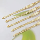 14K Gold Plated Engraved Mariner Chain ID Bar Bracelet, Blank Custom Nameplate Wrist Bracelet, Hypoallergenic Stainless Steel Personalized Jewelry for Women & Men – product image 6