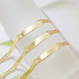 14K Gold Plated Engraved Mariner Chain ID Bar Bracelet, Blank Custom Nameplate Wrist Bracelet, Hypoallergenic Stainless Steel Personalized Jewelry for Women & Men – product image 9